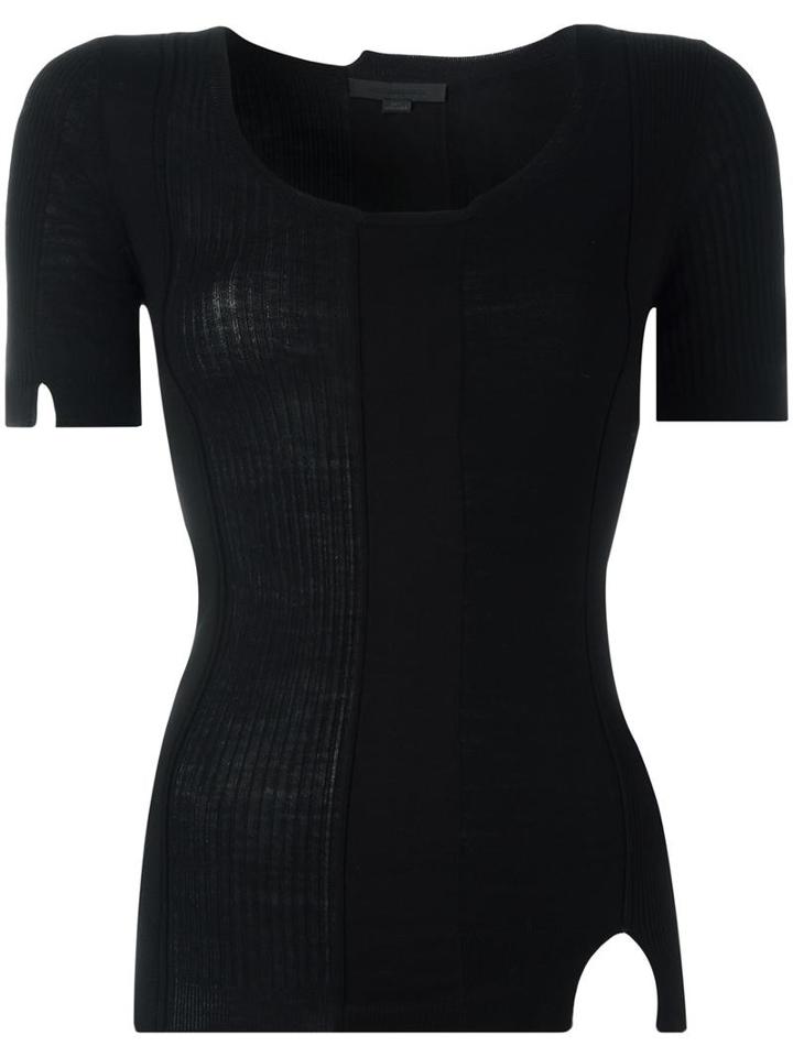 Alexander Wang Destroyed Edge Top, Women's, Size: Medium, Black, Cotton/nylon/spandex/elastane/merino