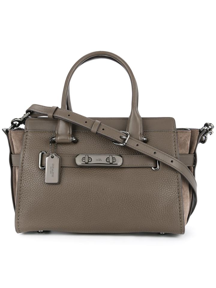 Coach Suede-panelled Tote - Brown