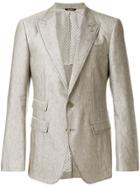 Dolce & Gabbana Contrast Stitched Blazer - Grey