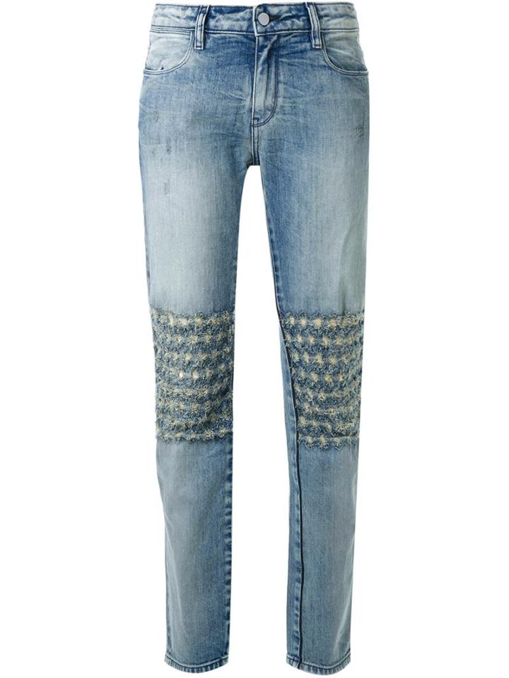 Brocken Bow Distressed Detail Boyfriend Jeans, Women's, Size: 31, Blue, Cotton/spandex/elastane
