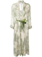Forte Forte - Floral Print Belted Coat - Women - Silk/linen/flax - Iii, Women's, Green, Silk/linen/flax