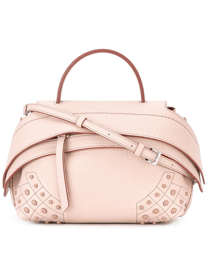 Tod's - Foldover Shoulder Bag - Women - Calf Leather/suede - One Size, Pink/purple, Calf Leather/suede