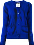 Moschino Trompe-l'oeil Cardigan, Women's, Size: 40, Blue, Virgin Wool