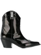 Msgm Patent Ankle Boots - Black