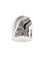 John Hardy Lahar Diamond Saddle Ring - Silver