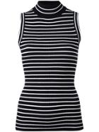 Michael Michael Kors Horizontal Stripe Sleeveless Top - Black