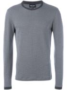 Giorgio Armani Crew Neck Jumper, Men's, Size: 48, Grey, Cotton/spandex/elastane/viscose/polyamide