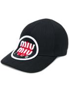 Miu Miu Target Patch Logo Cap - Black