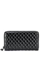 Alexander Mcqueen Varnished Quilted Continental Wallet - Black