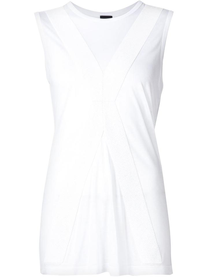 Vera Wang Beaded Cross Tank Top, Women's, Size: Xs, White, Viscose/glass