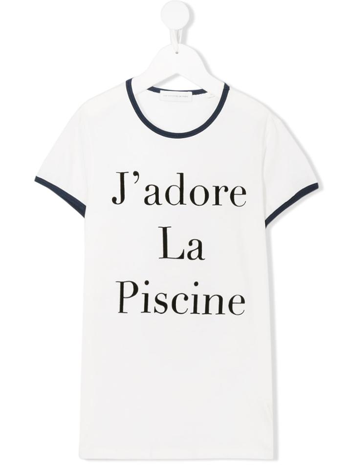 Les Coyotes De Paris Teen Slogan-print T-shirt - White