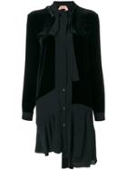 No21 Gemstone And Neck Tie Collar Dress - Black