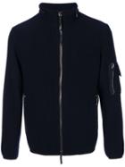 Giorgio Armani - Ribbed Zipped Cardigan - Men - Polyamide/polyester/spandex/elastane/virgin Wool - 52, Blue, Polyamide/polyester/spandex/elastane/virgin Wool