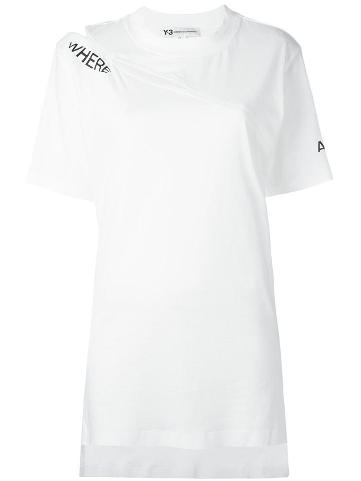 Y-3 Cut Trim Printed T-shirt, Women's, Size: Xs, White, Cotton
