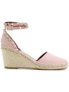 Valentino Rockstud Ankle Strap Espadrilles - Pink