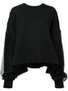 Vera Wang Cropped Sweatshirt, Women's, Size: Xs/s, Black, Cotton/silk