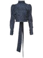 Magda Butrym Polka Dot High Neck Blouse - Blue