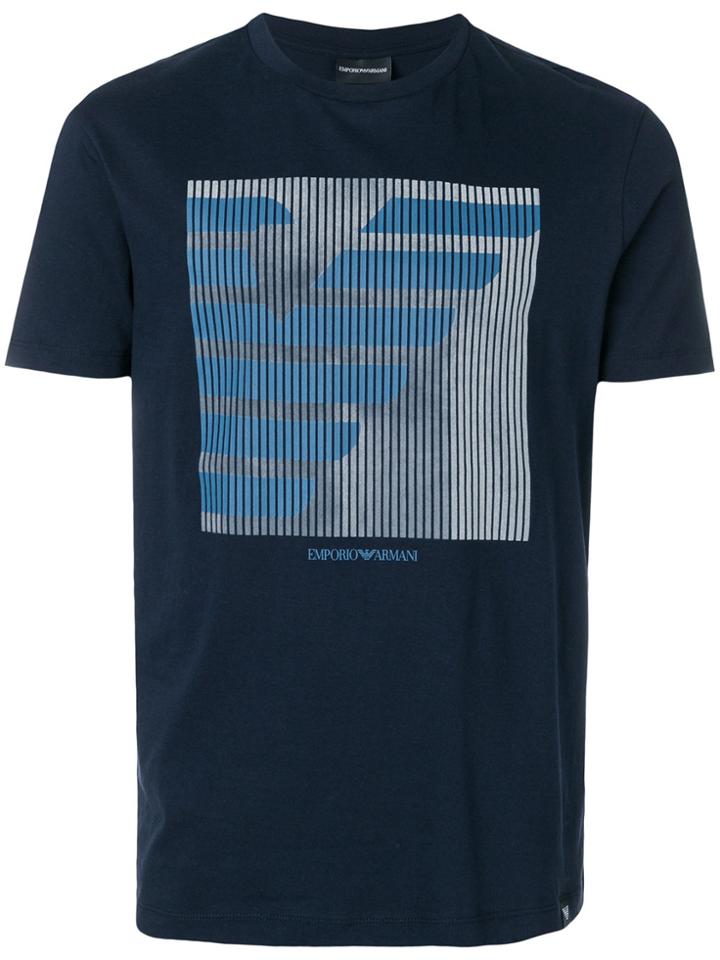 Emporio Armani Printed Crew Neck T-shirt - Blue