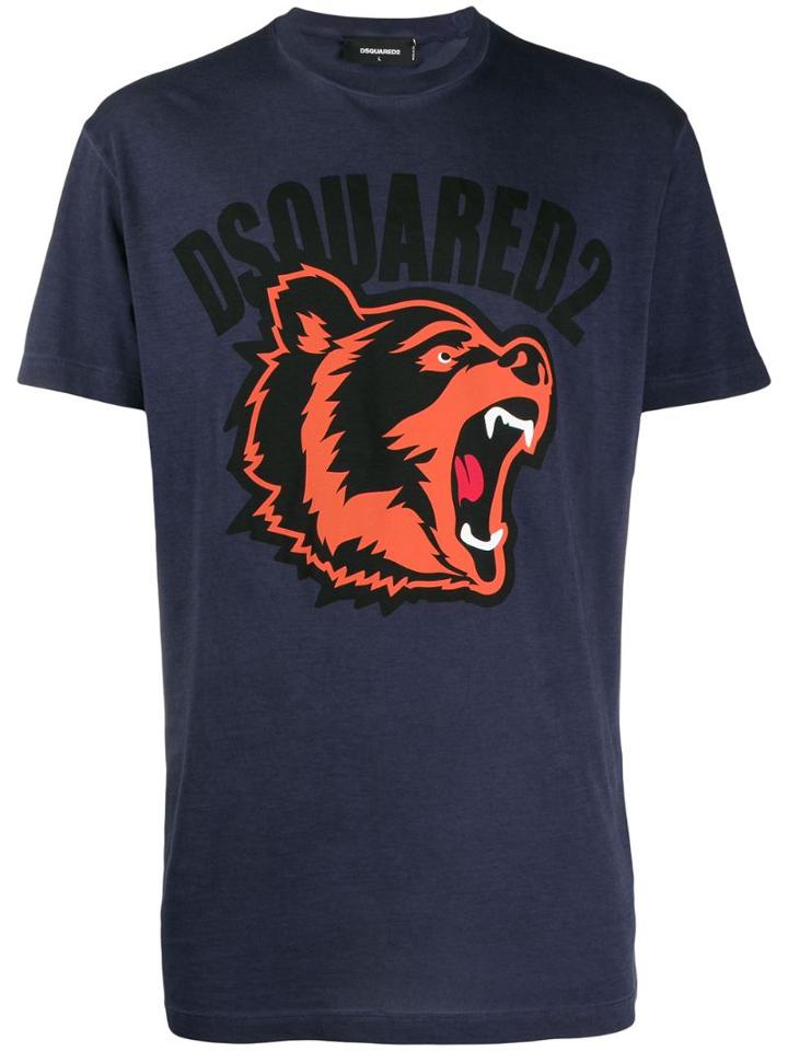 Dsquared2 Bear Print Logo T-shirt - Blue