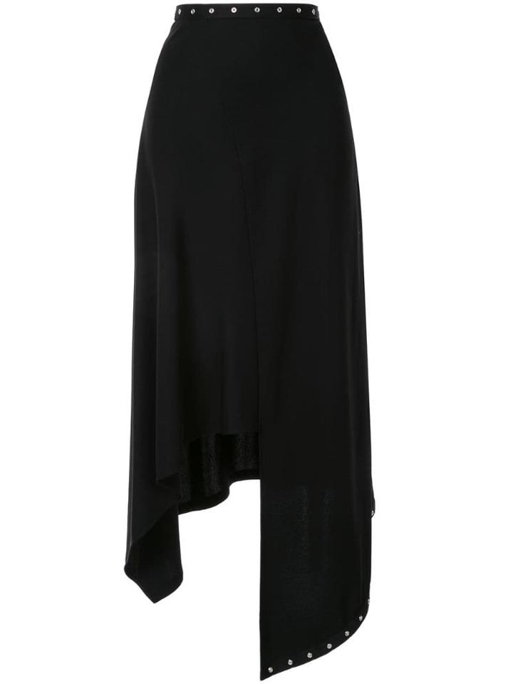 Ports 1961 Asymmetric Draped Midi Skirt - Black