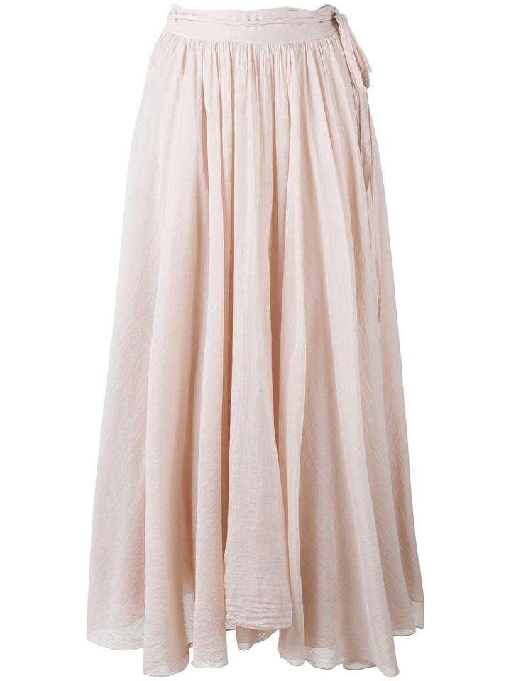 Forte Forte - Pleated Skirt - Women - Silk/cotton - Iii, Women's, Pink/purple, Silk/cotton