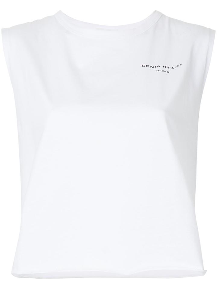 Sonia Rykiel Oyster Print Sleeveless Top - White