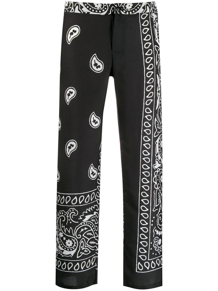Black Coral Bandana Print Culottes
