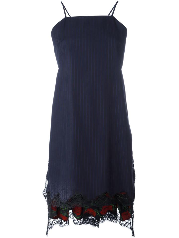 Alexander Wang - Flared Apron Dress - Women - Silk/nylon/virgin Wool - 4, Blue, Silk/nylon/virgin Wool