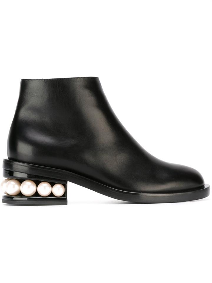 Nicholas Kirkwood Casati Pearl Ankle Boots - Black