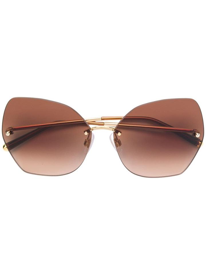 Dolce & Gabbana Eyewear Oversized Cat-eye Sunglasses - Metallic