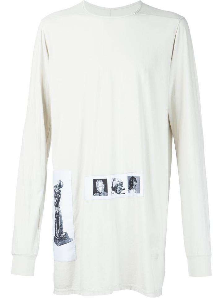 Rick Owens Drkshdw Long Fitted Photo Patch T-shirt