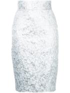 Bambah - Brocade Pencil Skirt - Women - Cotton/polyester - 14, Grey, Cotton/polyester