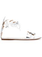 Francesco Russo Leaves Motif Sandals - Metallic