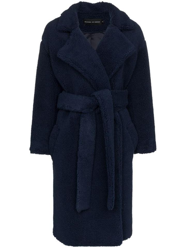 Michael Lo Sordo Fili Faux Fur Belted Coat - Blue