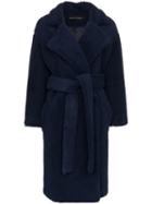 Michael Lo Sordo Fili Faux Fur Belted Coat - Blue
