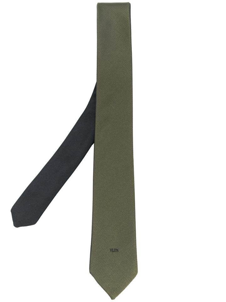 Valentino Vltn Yarn-dyed Tie - Green