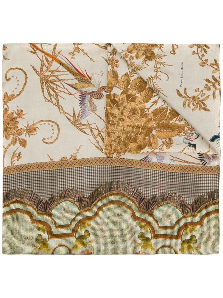 Pierre-louis Mascia Embroidered Oversized Scarf - Green