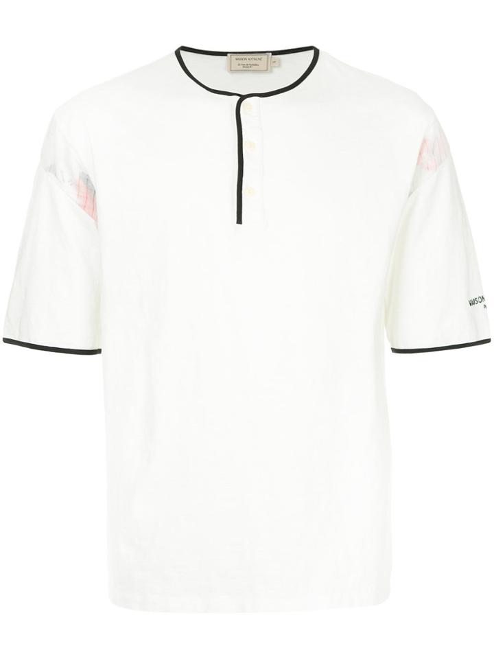 Maison Kitsuné Contrast Piped Trim T-shirt - White