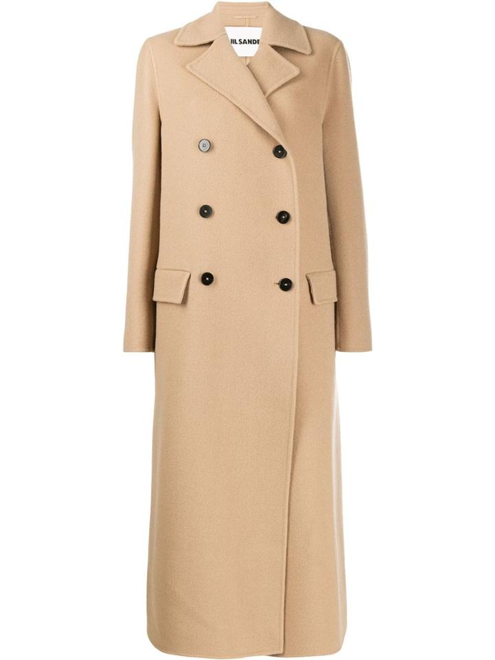 Jil Sander Double Breasted Long Coat - Neutrals