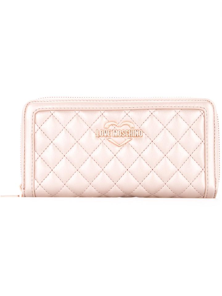 Love Moschino Quilted Wallet - Pink & Purple