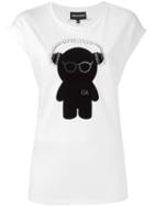 Emporio Armani Bear Print T-shirt, Women's, Size: 38, White, Cotton/polyester/lyocell