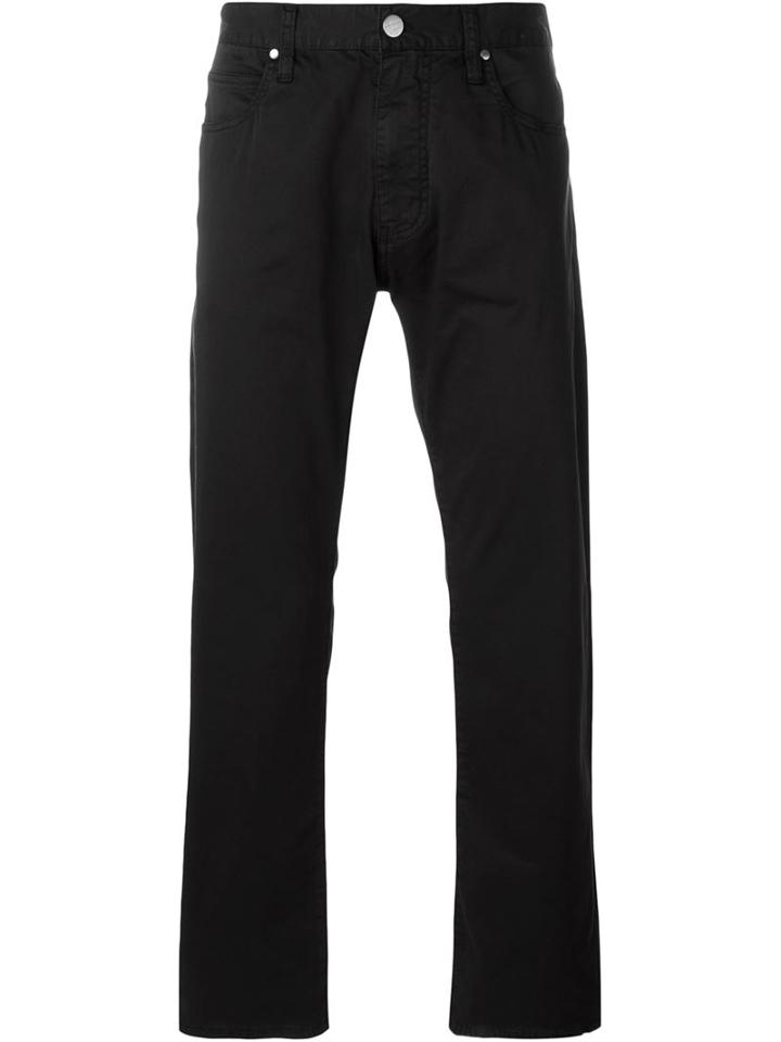 Armani Jeans Straight Leg Back Pocket Detail Stretch Trousers