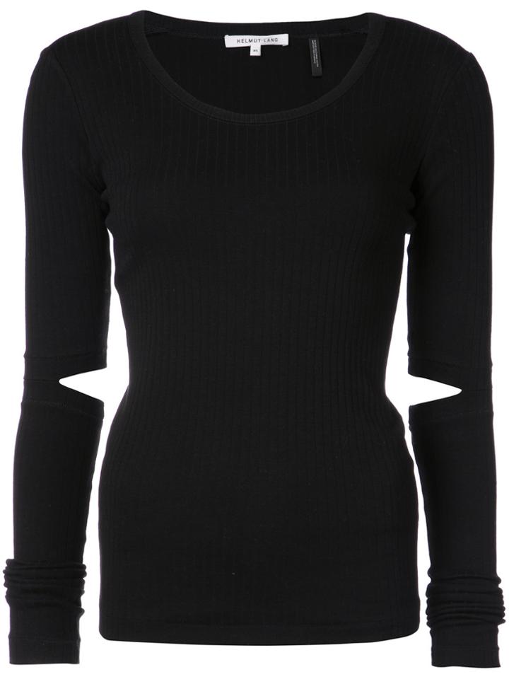 Helmut Lang Elbow Slits Fitted Sweater - Black