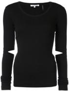 Helmut Lang Elbow Slits Fitted Sweater - Black