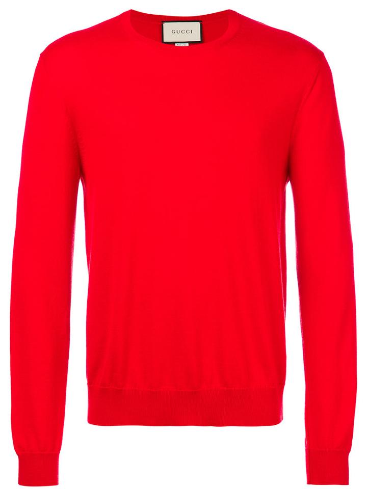 Gucci - Round Neck Jumper - Men - Cashmere - Xl, Red, Cashmere