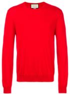 Gucci - Round Neck Jumper - Men - Cashmere - Xl, Red, Cashmere