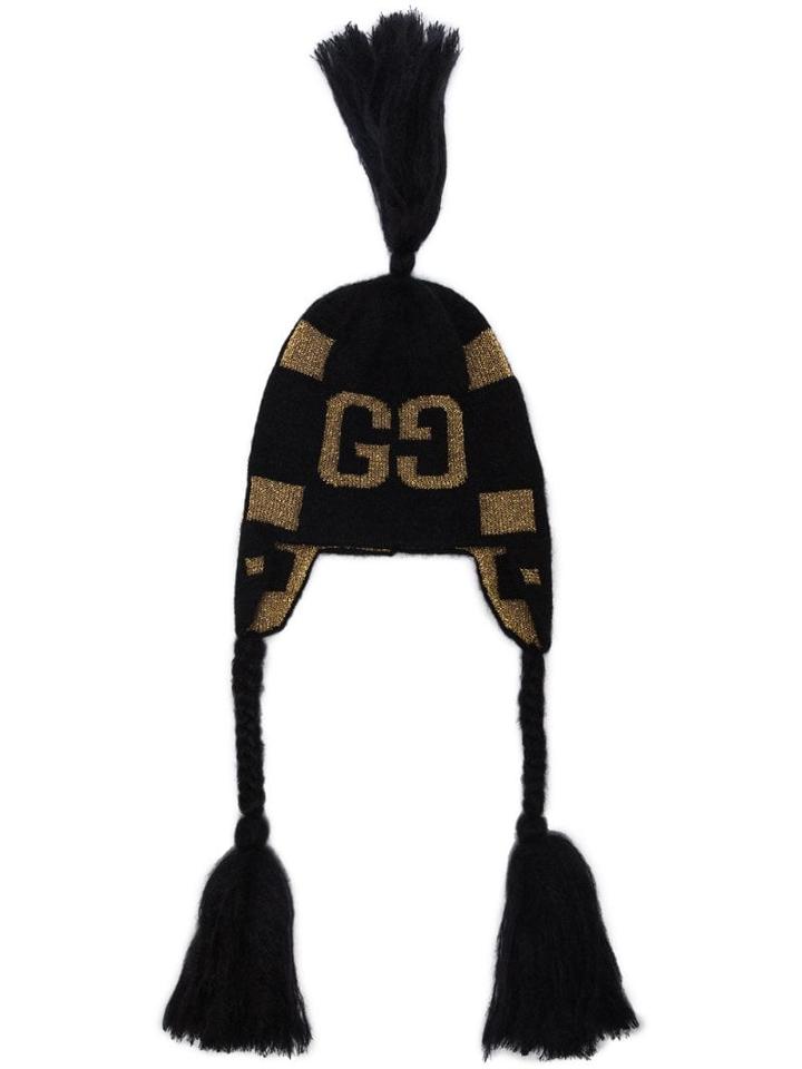 Gucci Tassel Knitted Hat - Black