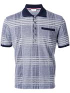 Thom Browne Plaid Short-sleeved Polo Shirt, Men's, Size: 2, Blue, Cotton