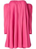 Calvin Klein 205w39nyc Bardot Ruffled Dress - Pink & Purple