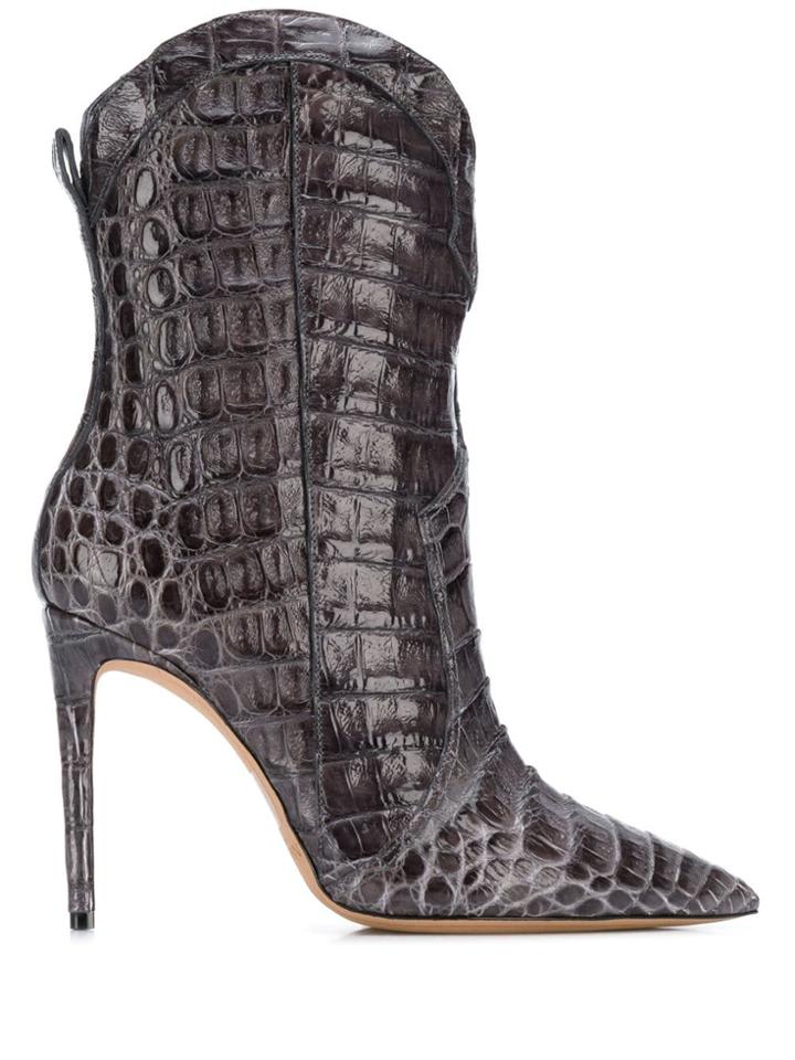Alexandre Birman Snakeskin Effect Boots - Grey